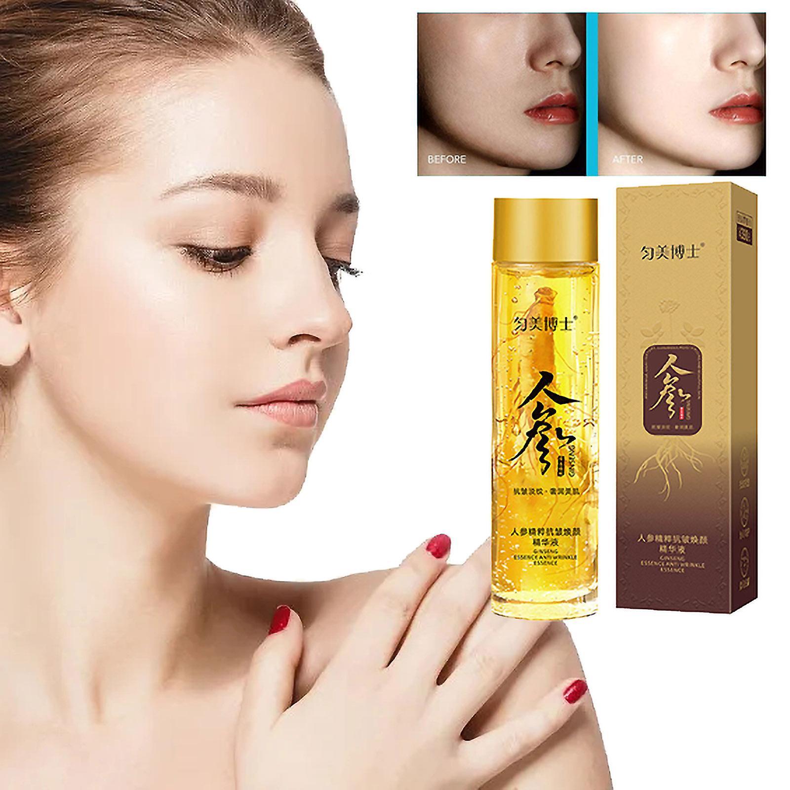 Flye Ginseng Essence Liquid Essence Oil Moisturizing Antiwrinkle Essence Water Moisturizing Refreshing Non Greasy 120ml Gold