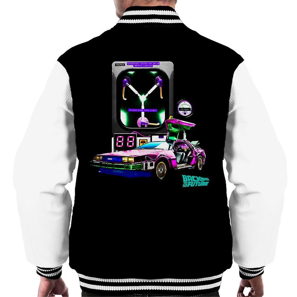 Back to the Future DMC Capacitor Men's Varsity Jacket Black/White Small