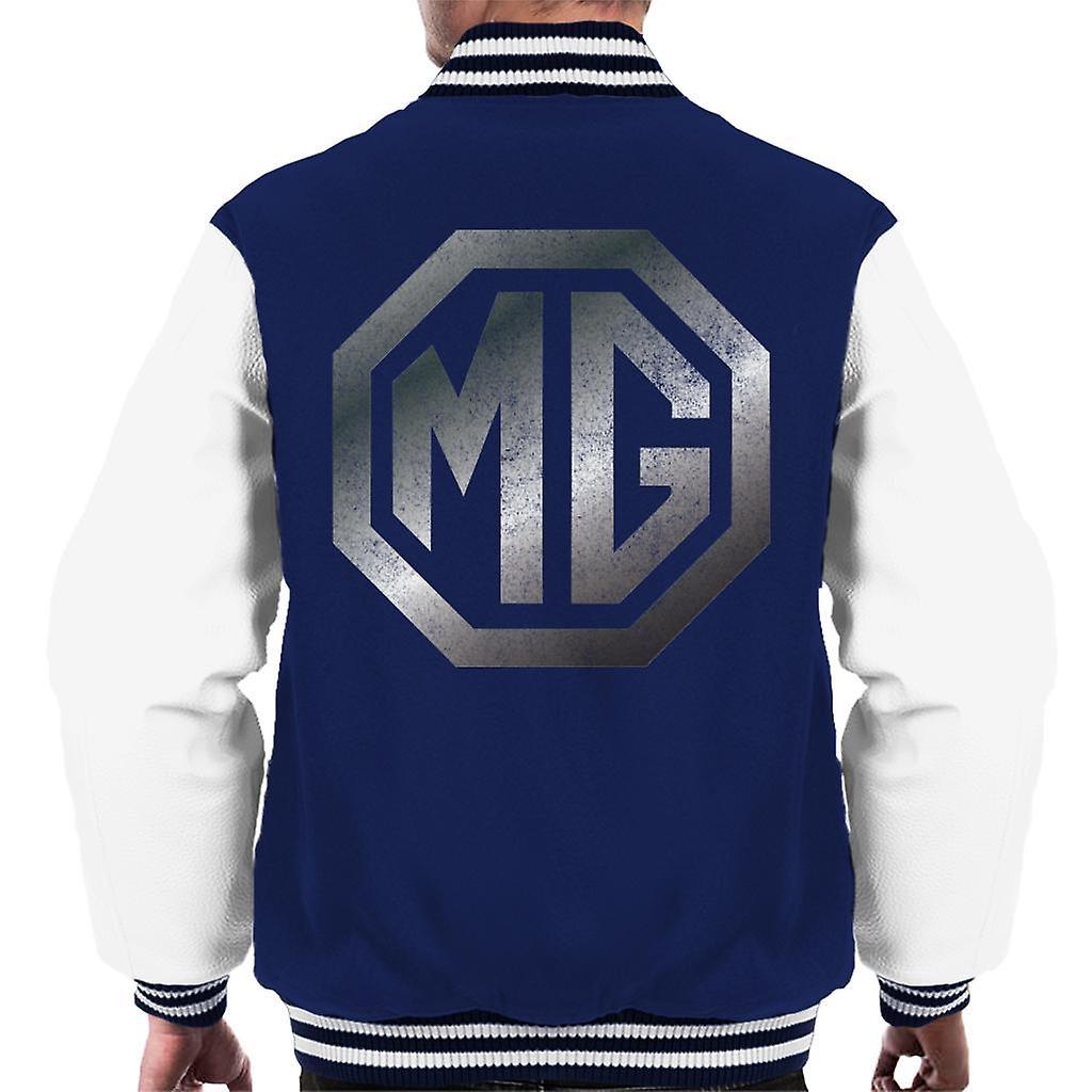 MG Chrome Logo British Motor Heritage Men's Varsity Jacket Navy/White XX-Large