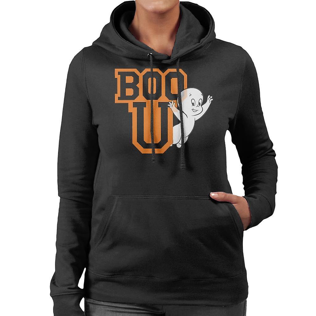 Casper The Friendly Ghost Boo You Varisty Women's Hooded Sweatshirt Black X-Large