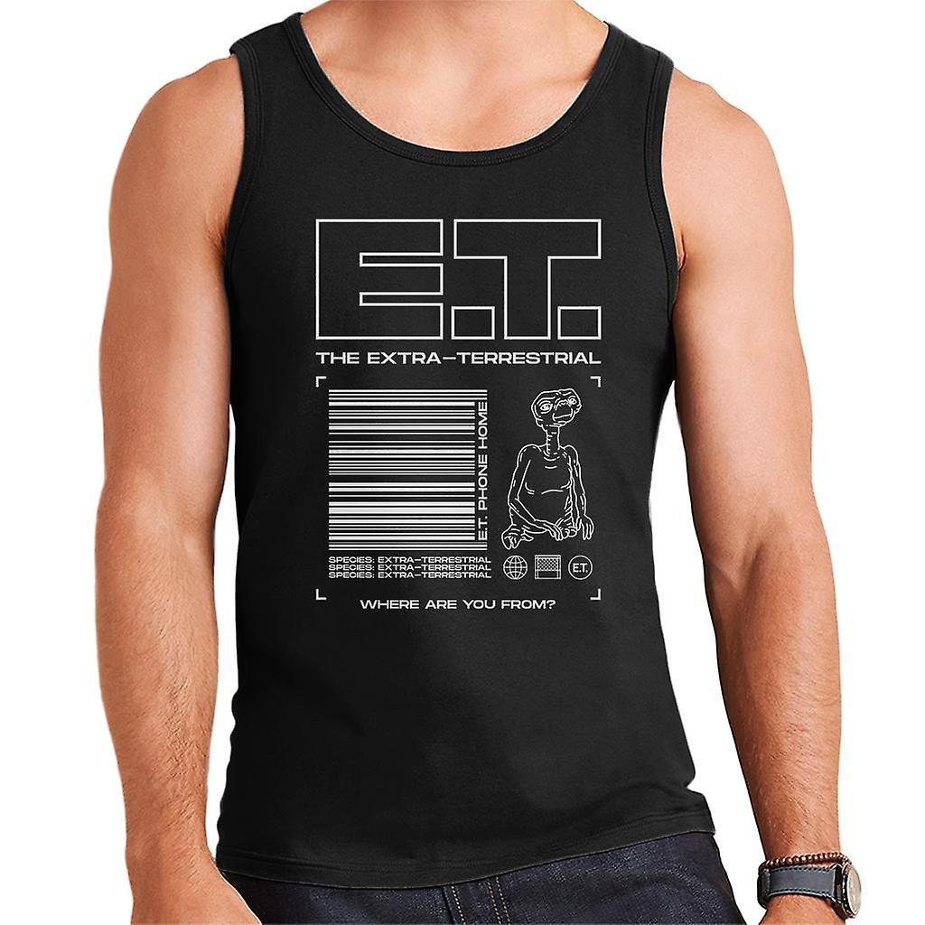 E.T. E.T. The Extra Terrestrial Where Are You From Men's Vest Black Large