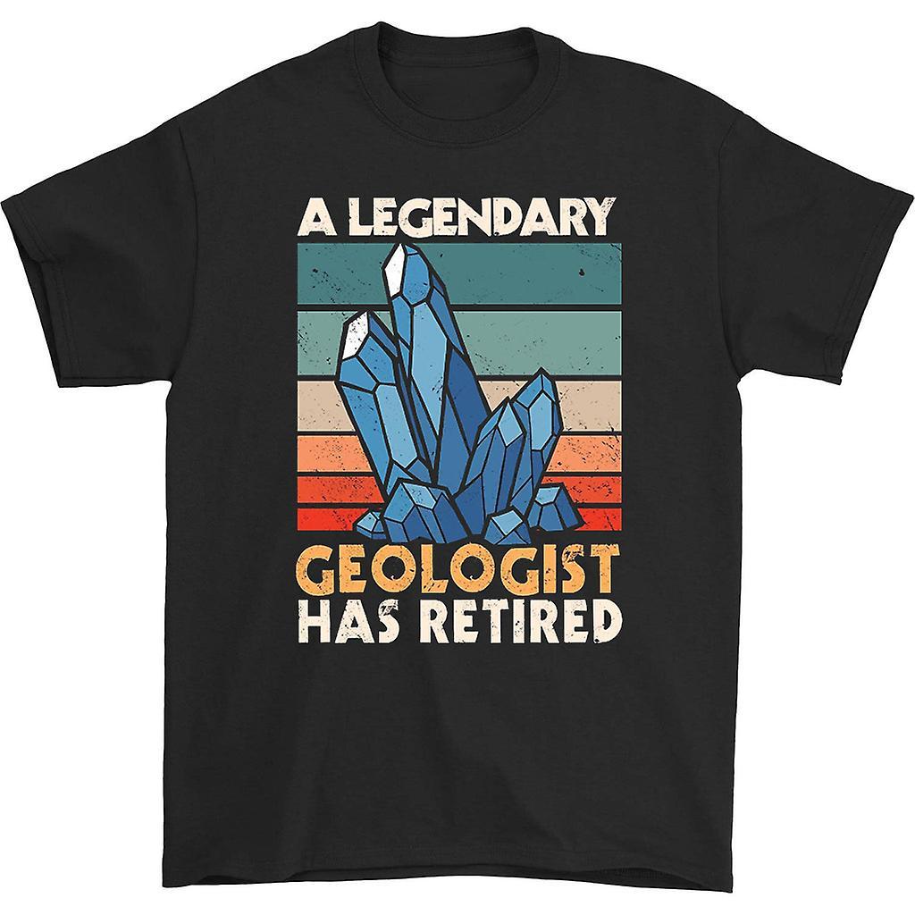 HISHARK A legendary geologist has retired t-shirt Black XL