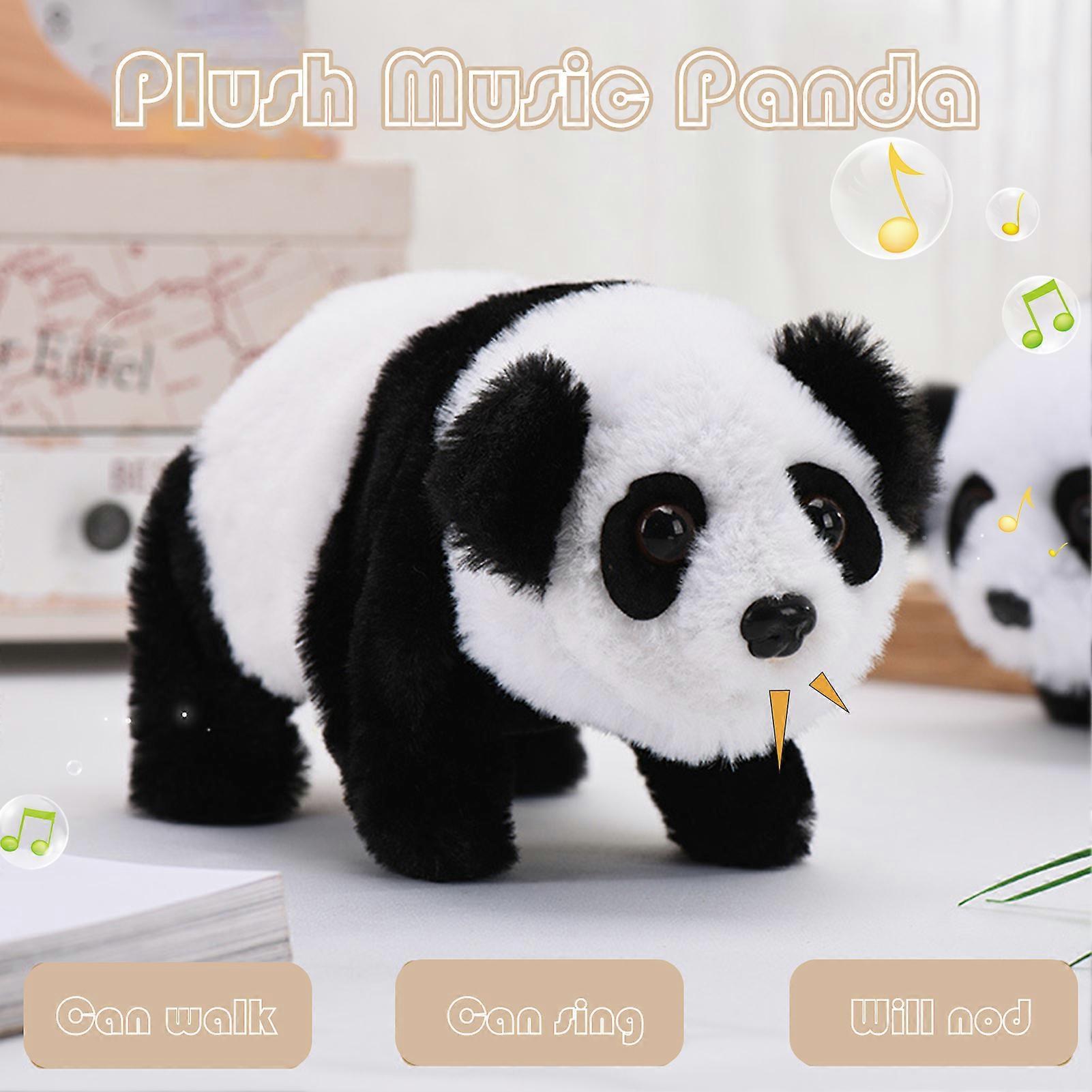 Remorui Crawling Panda Plush Toy Kids Electric Pet Toy with Sounds Movements Animated Shaking Head Interactive Toy Toddlers