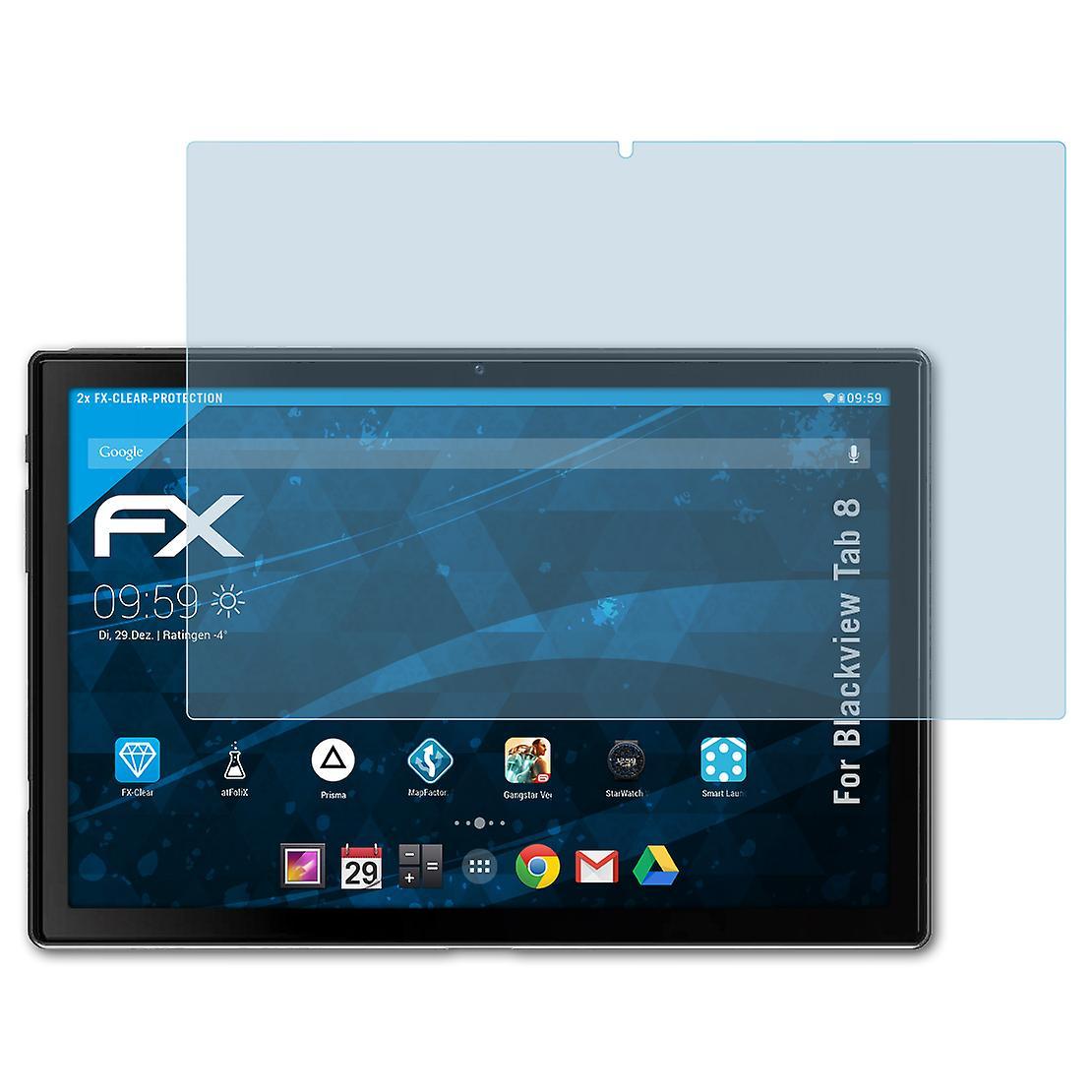 atFoliX 2x protective film compatible with Blackview Tab 8 screen protector clear 01 FX-CLEAR