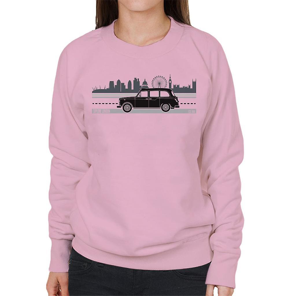 London Taxi Company TX4 Driving Along The City Women's Sweatshirt Light Pink Small