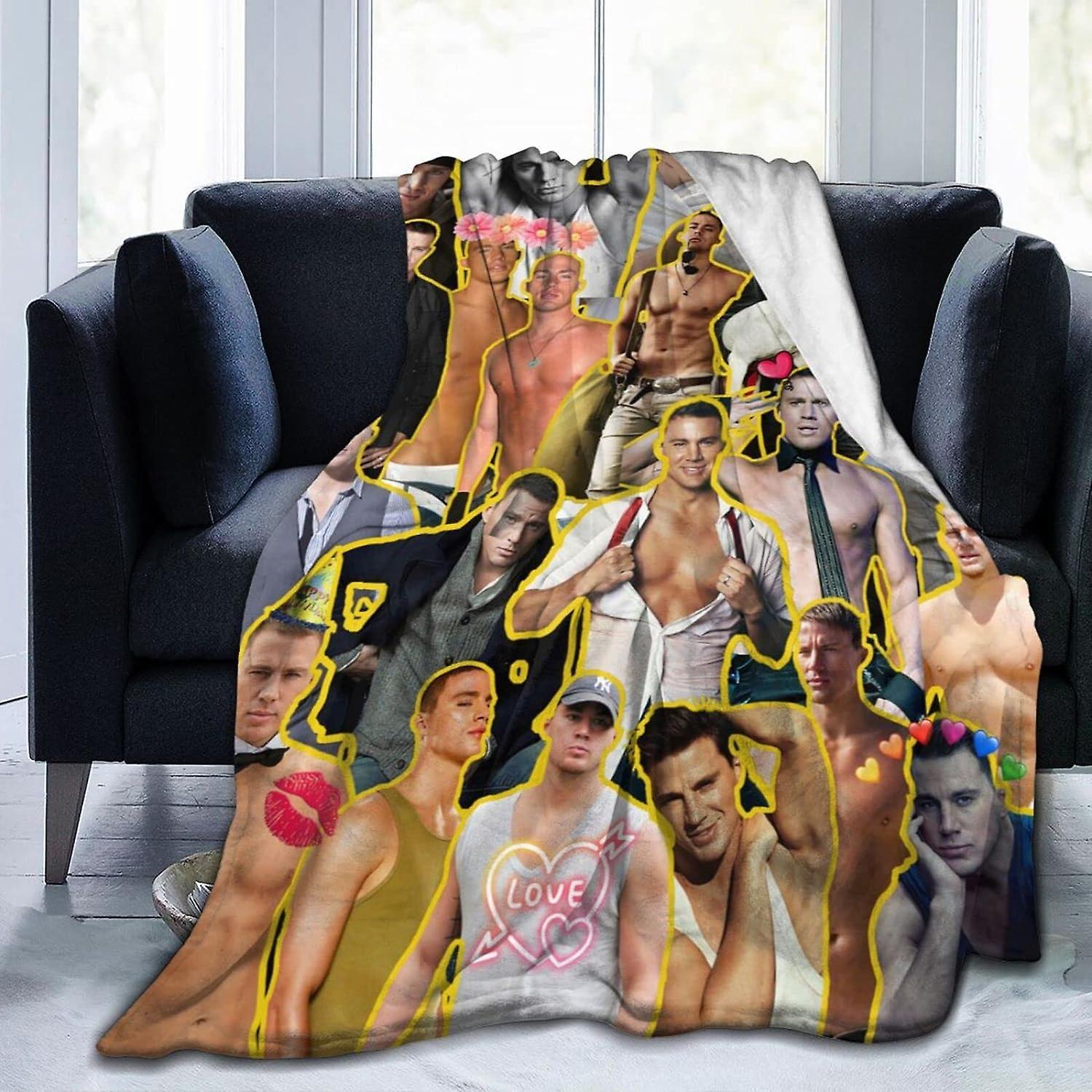 Kerota Blanket Channing Tatum Soft And Comfortable Warm Fleece Blanket For Sofa,Office Bed Car Camp Couch Cozy Plush Throw Blankets Beach Blankets ..