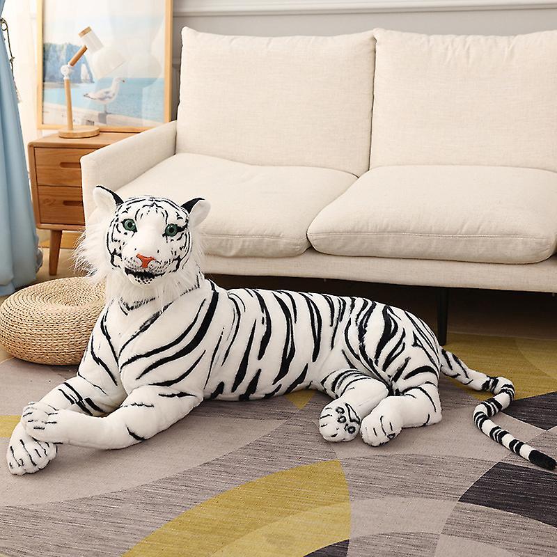 Yosicl Big Size Simulation Tiger Plush Toys Stuffed Animal Lifelike Yellow White Tiger Dolls Creative Room Decor High Quality Gift 30cm