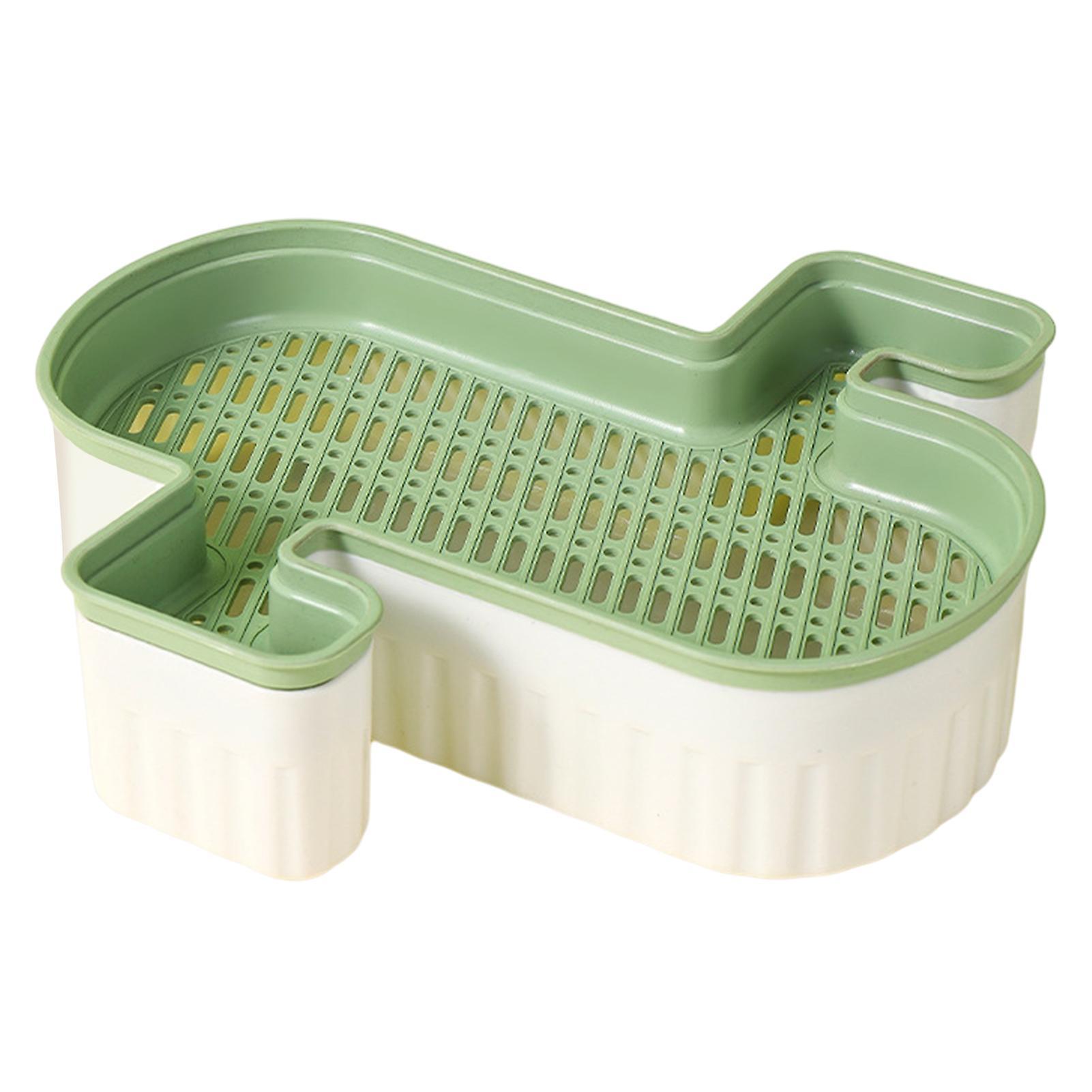 Sinknap Hydroponic Cat Grass Planter Detachable Bottom Fine Filter Hole Double Layer Soilless Catnip Snack Growing Box For Garden Green