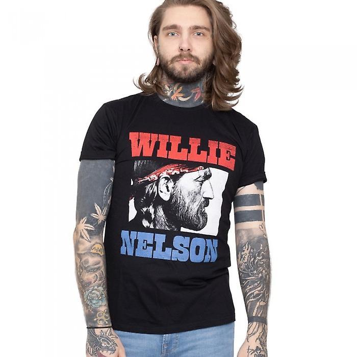 Willie Nelson Unisex Adult Stare Cotton T-Shirt Black XL