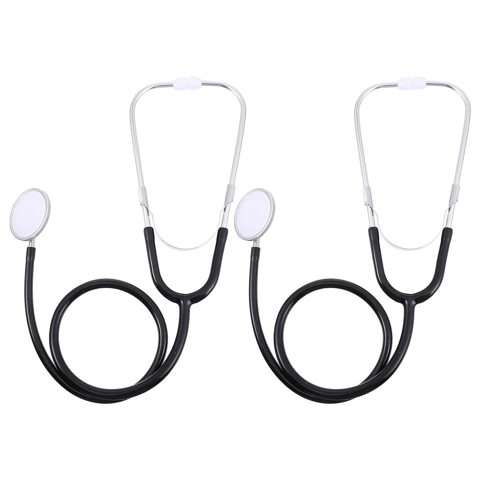 Tinksky 2 Pcs Nurse Stethoscope Stethoscope Single Side Mdf Stethoscope Teaching Stethoscope Professional Stethoscope Black 74X7CM