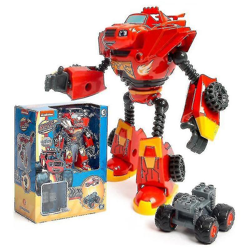 Blaze Monster Machines Anime Figure Cartoon Plastic/alloy Deformed Car Action Figure Model Kids Toys Children Birthday Gifts - Action Figures Xixi Red