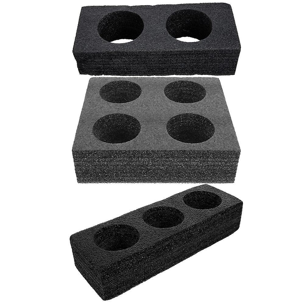 Toyvian 3 pcs Multiple Holes Foam Cup Holder Drinks Cup Carrier Takeout Cup Trays Coffee Cup Carrier Black