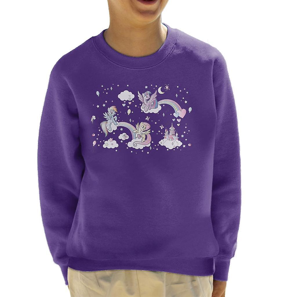 My Little Pony Squad On Fluffy Clouds Kid's Sweatshirt Purple X-Large (12-13 yrs)