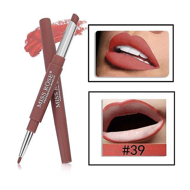 Slowmoose Double End Lipstick - Lasting Lipliner Waterproof Pencil Lipstick 39