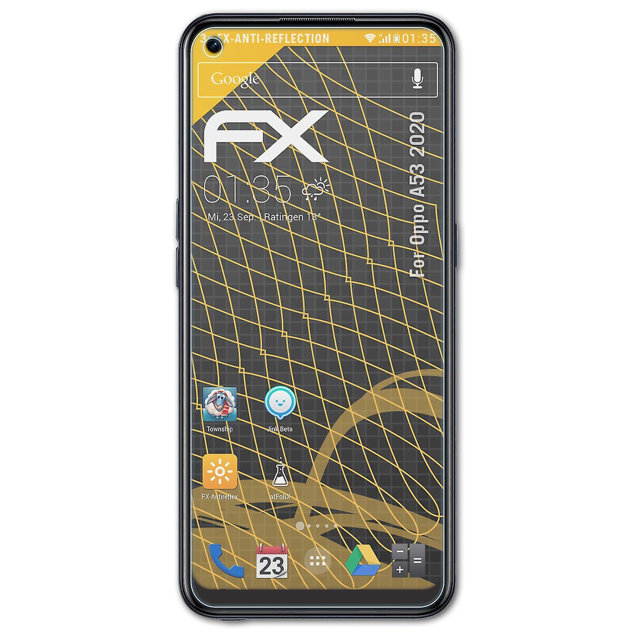 atFoliX 3x protective film compatible with Oppo A53 2020 armored film matt & shockproof 05 FX ANTIREFLEX Oppo A53 (2020)