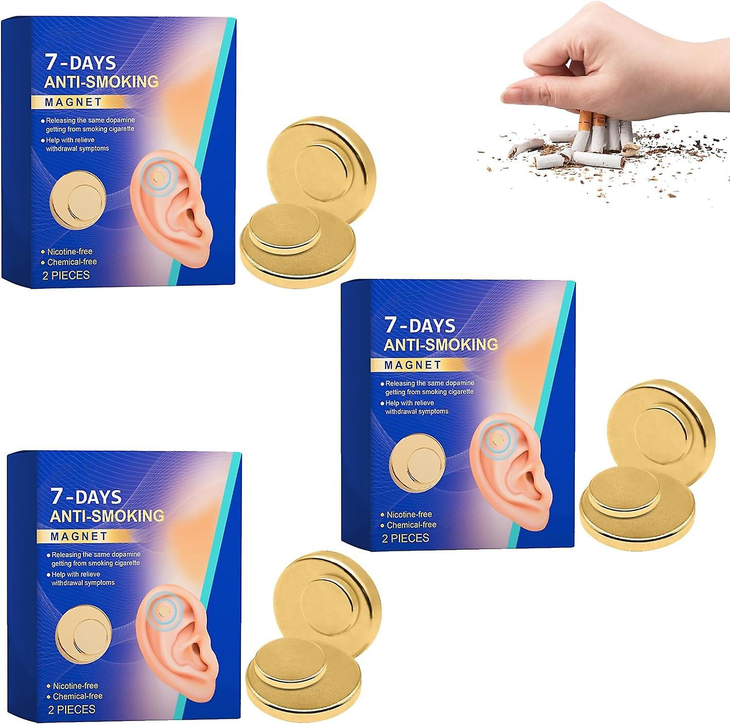 Nspiel 7 Days Anti Smoking Magnet, Magnetic Therapy Quit Smoking Magnet, Stop Smoking Aid Magnetic Therapy Ear Auricular Magnet 2pcs 6pcs