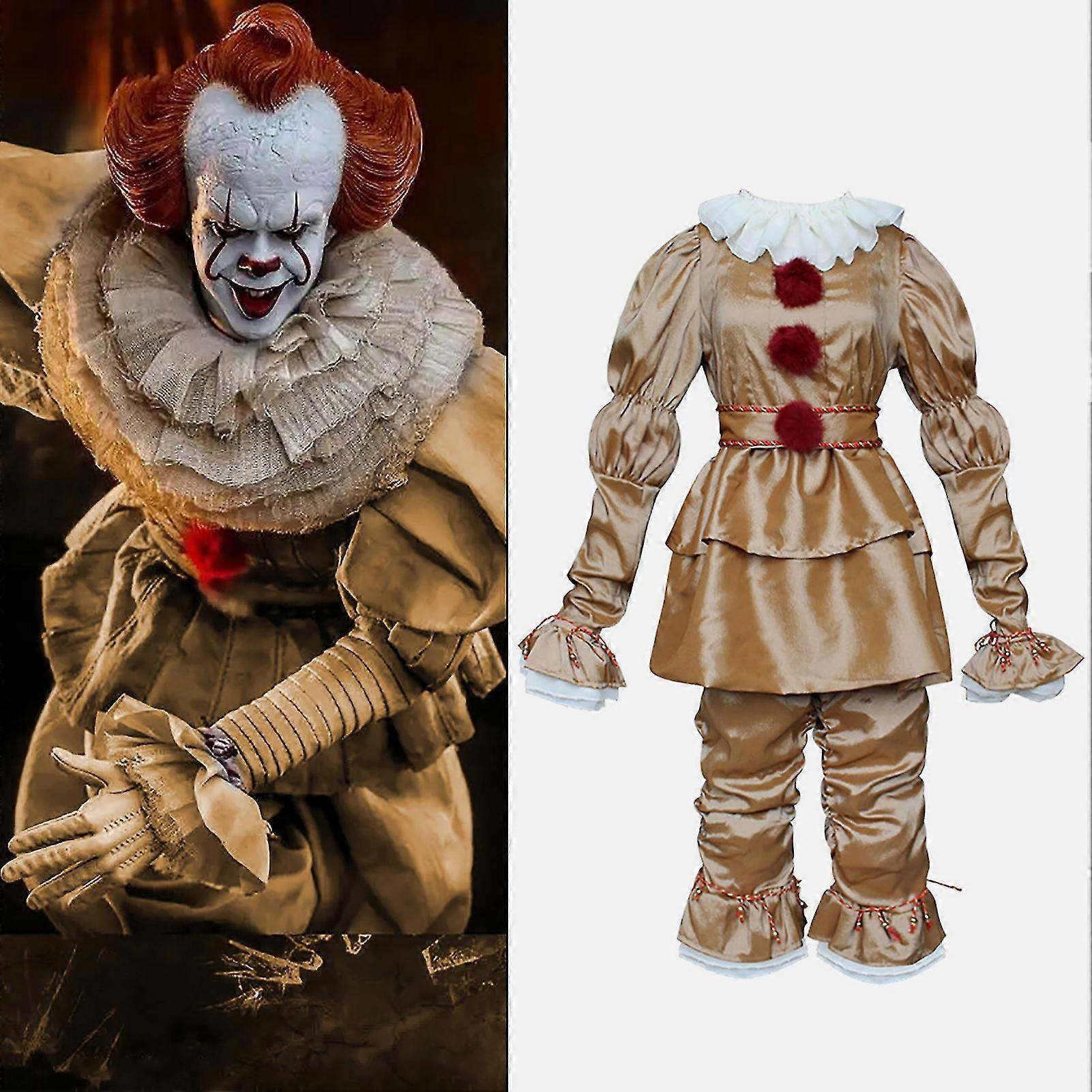 Skwtlv Halloween Clown Costume Makeup Cosplay It The Movie Pennywise Deluxe Adult Sized Costumes XL