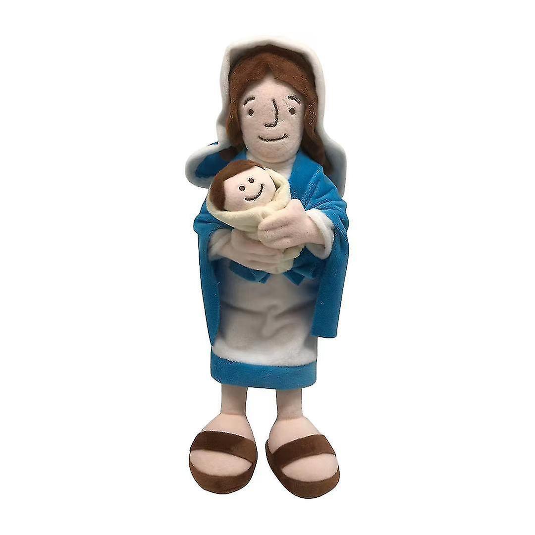 Cryin Jesus Virgin Mary Plush Toy Christ Religious Plushie Figure Kids Educational Doll