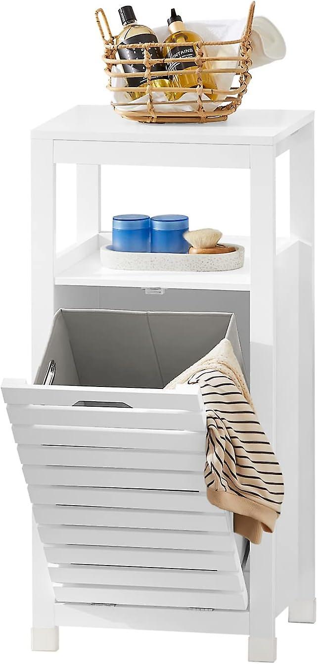 SoBuy BZR67-W, Bathroom Laundry Basket Laundry Cabinet Storage Cabinet