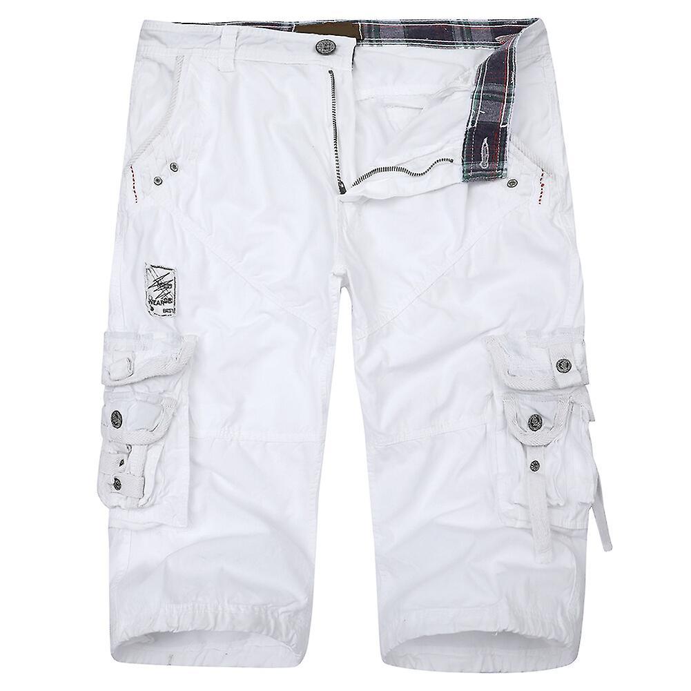 Allthemen Mens Summer Cargo Shorts Outdoor Daily Shorts White EU 30