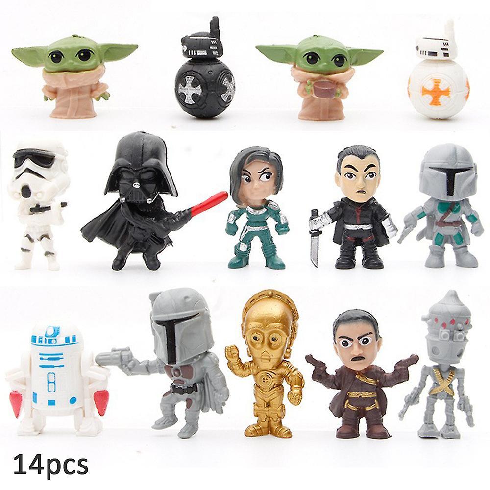 Ochime 14pcs Star Wars Mini Figures Set, Ornament, Cake Toppers Decor Party Supplies Action Figures For Kids