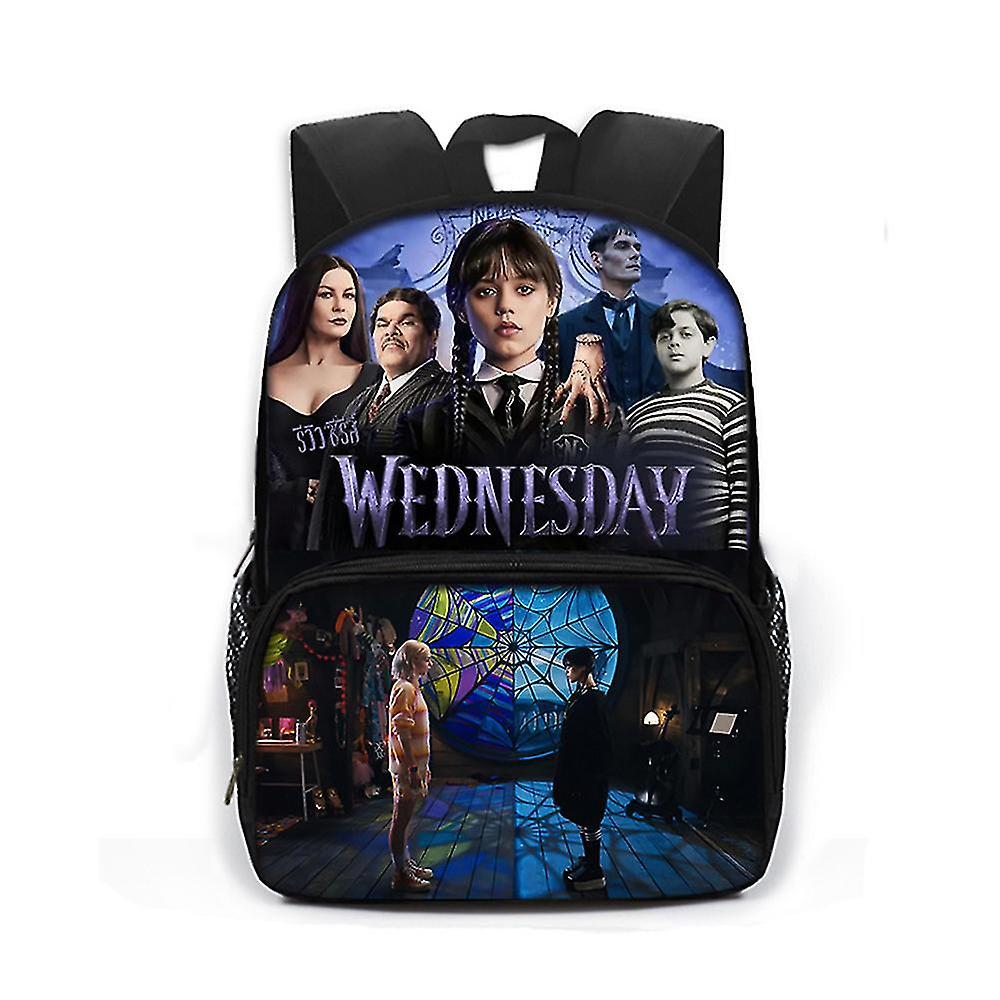 Santic Children Wednesday Addams Backpack Student School Backpack Wednesday Bag Rucksack Schoolbag Bookbag E