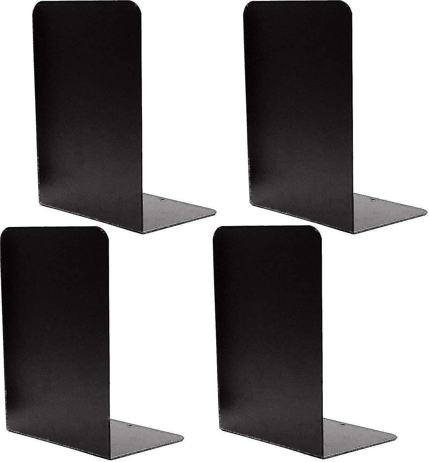 Guangzhou Yunlan Trading Co., 4pcs Heavy Duty Black Decorative Metal Bookends,metal Book Ends Supportwith Non-slip Rubber