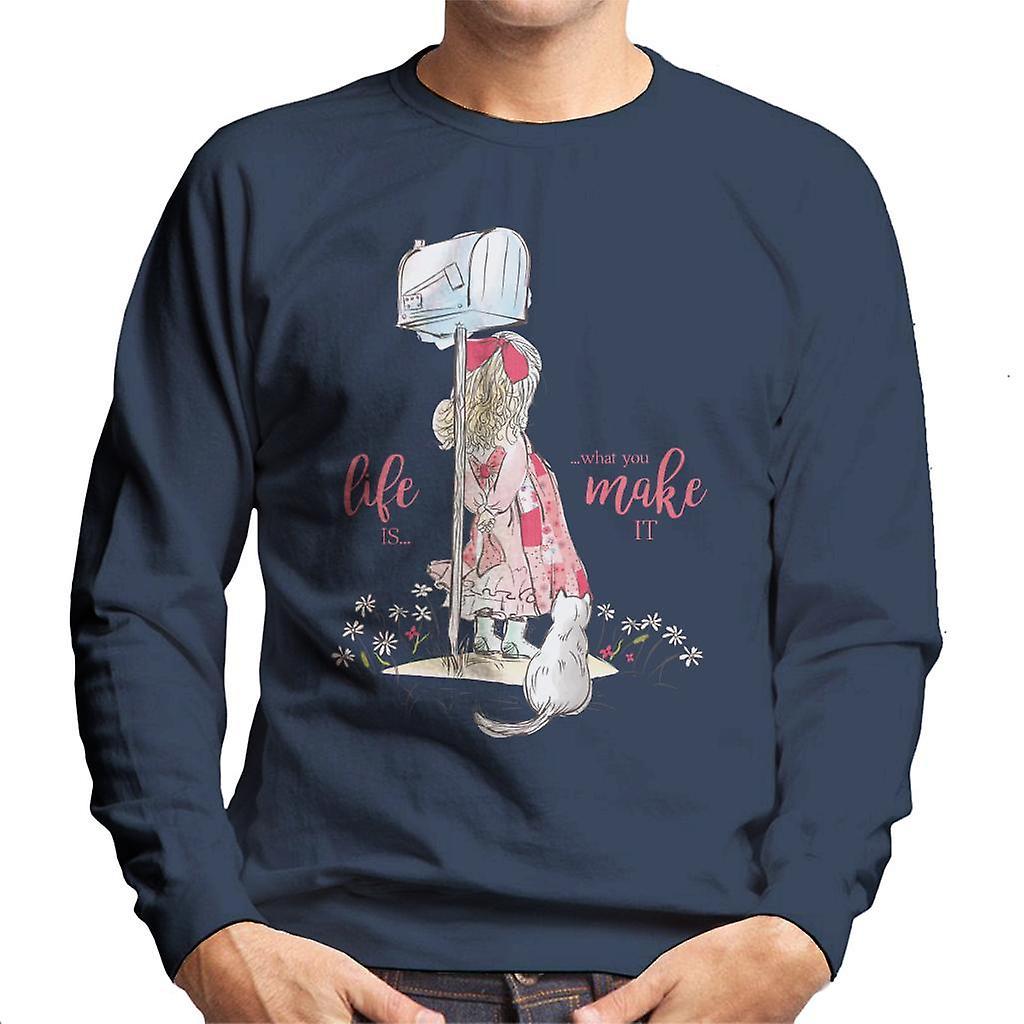 Holly Hobbie Life Is What You Make It Men's Sweatshirt Navy Blue Large