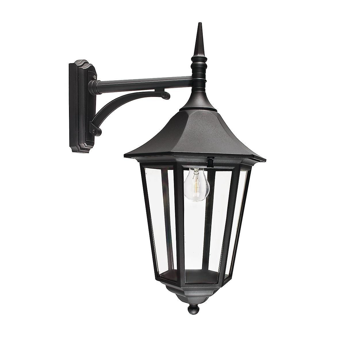 Valencia Grande 1 Light Outdoor Wall Lantern Light Black IP54 E27