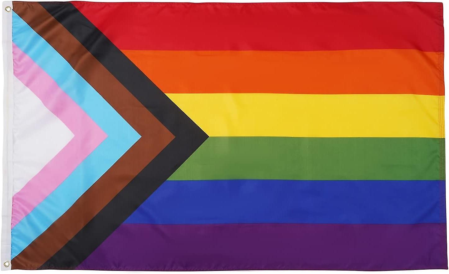 Kaise Pride Flag Every One Is Welcom Here 3x5 Ft Double Side Progress Lgbt Rainbow Gay 5 8ft Progress Flag