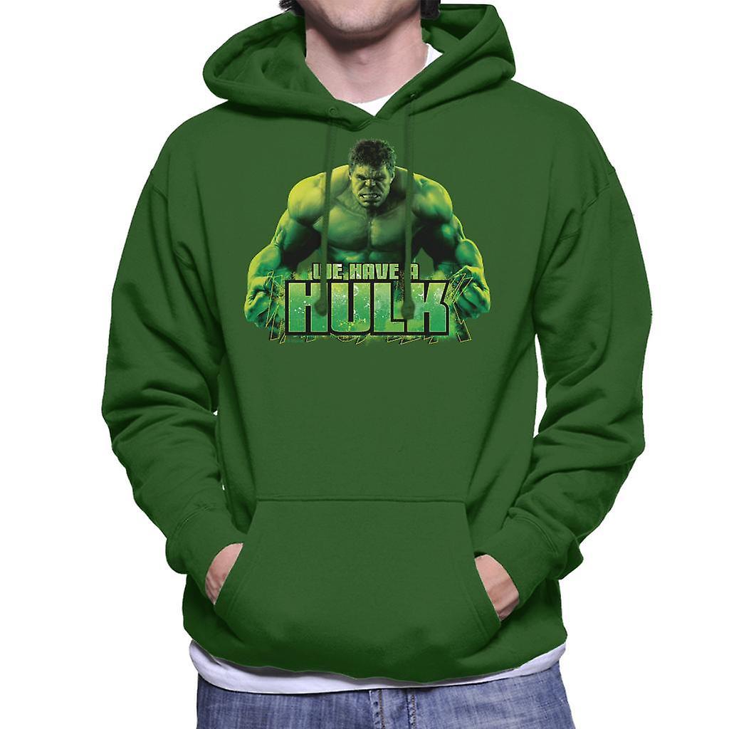 Marvel Avengers We Have A Hulk Men's Hooded Sweatshirt Bottle Green XX-Large