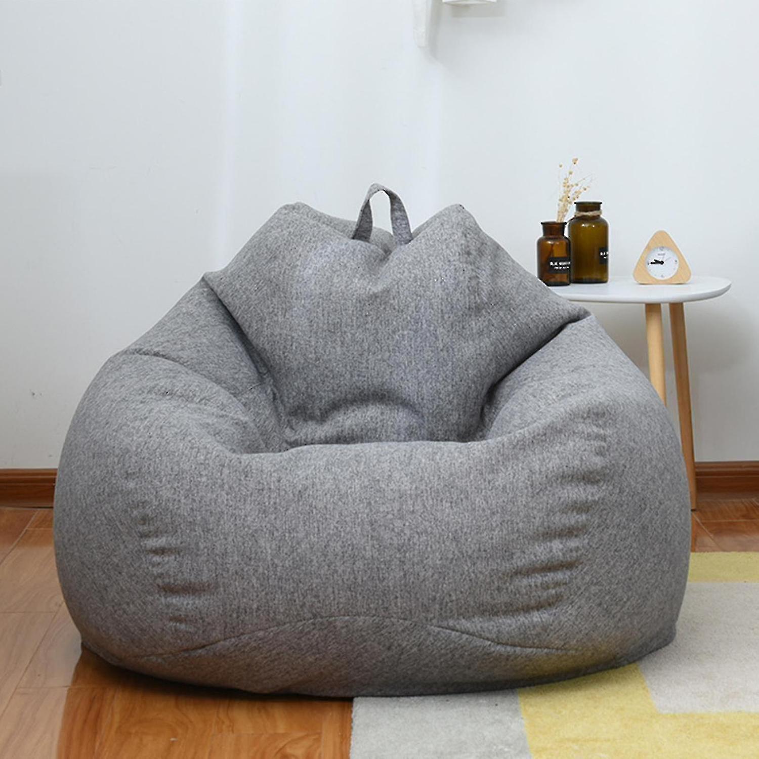 Meet New Extra Large Bean Bag Chairs Couch Sofa Cover Indoor Lazy Lounger For Adults Kids Sellwell 90 * 110cm Gray