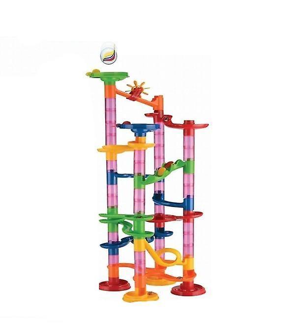 Slowmoose Construction Marble Run Race Track Building Blocks, 80pcs No Box