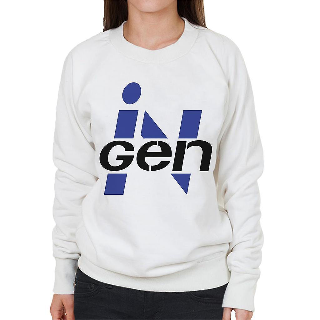 Jurassic Park Ingen Classic Blue Logo Women's Sweatshirt White XX-Large