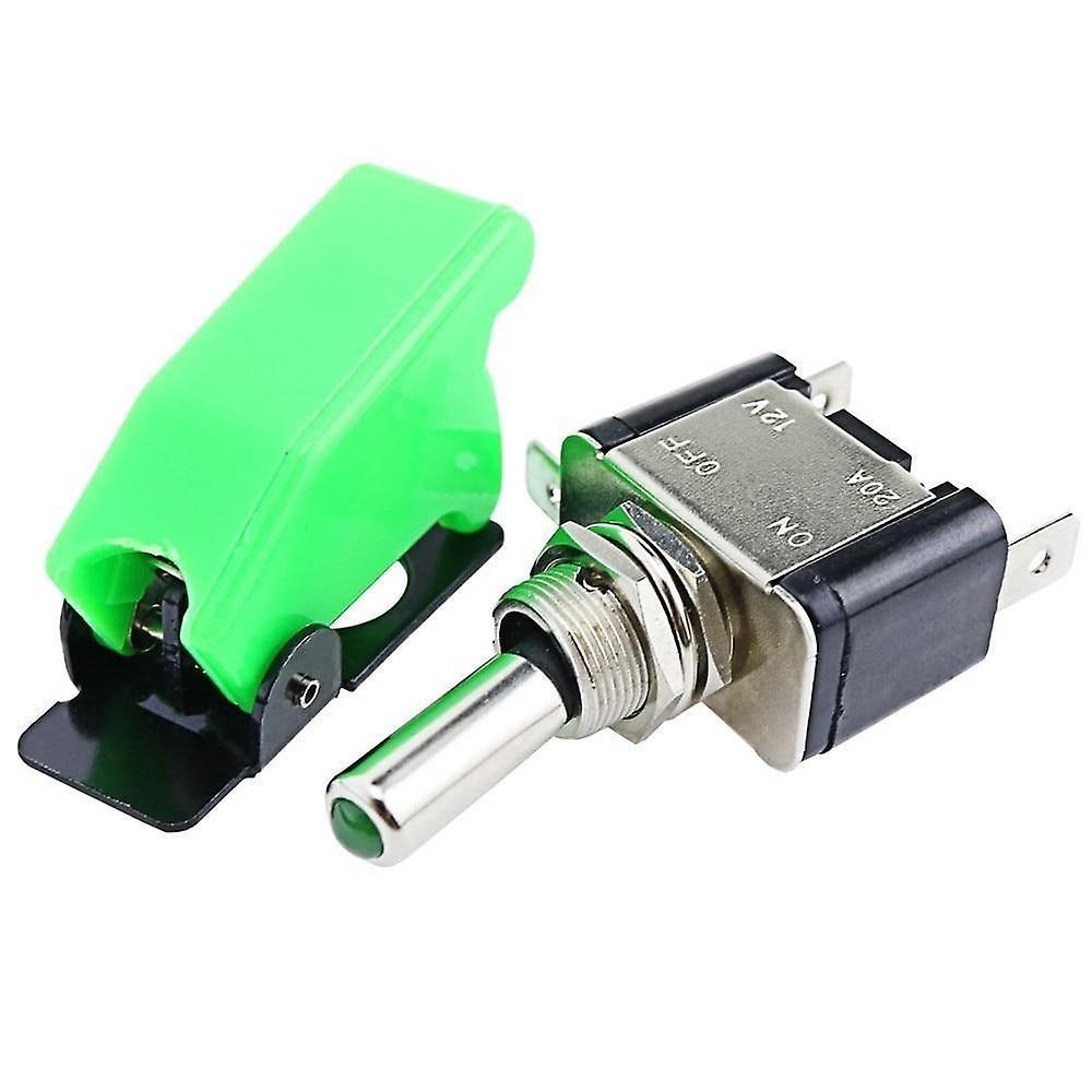 Slowmoose Auto Car/boat/truck Illuminated Led Toggle - Switch With Safety dark  green