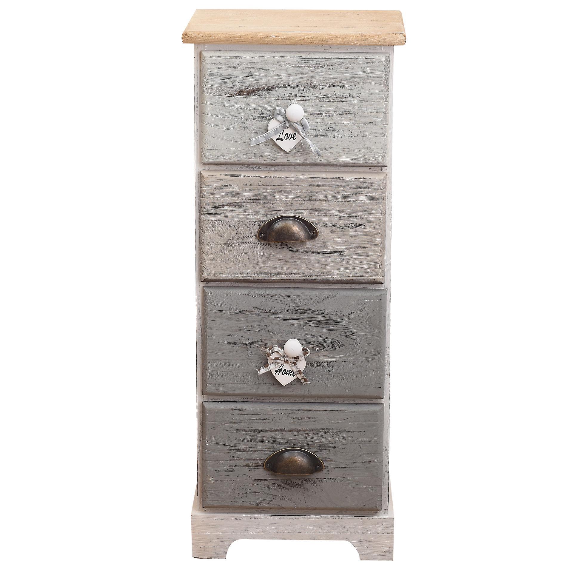 Mobili Rebecca Rebecca Furniture White Bedside Drawer 4 Colorful Drawers Shabby 72x29x25