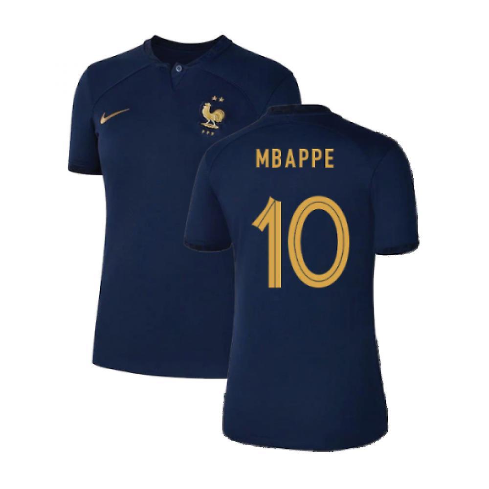 Nike 2022-2023 France Home Shirt (Ladies) (Mbappe 10) Navy XL - UK Size 20/22