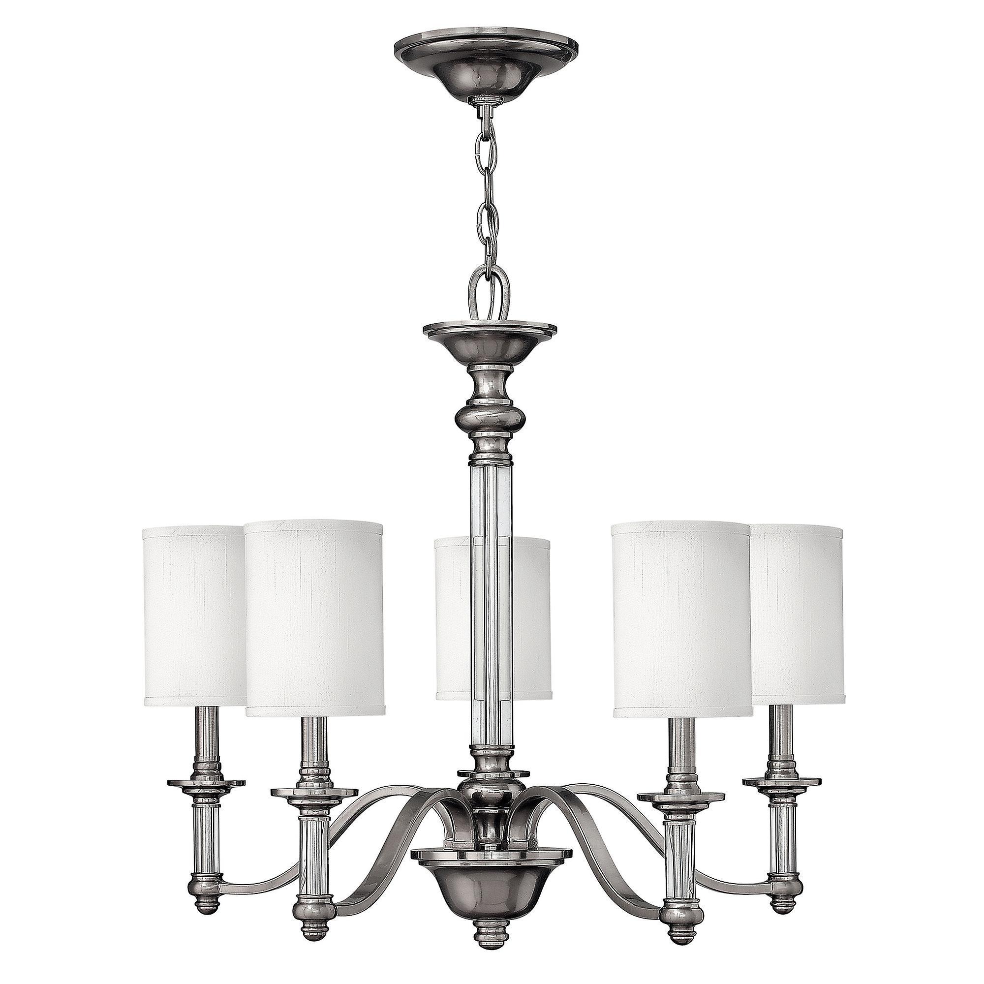 Sussex 5 Light Multi Arm Chandelier Brushed Nickel Finish E14