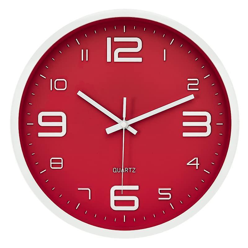 Asygv Red White Kitchen Clock Collection 30cm - Modern Wall Clock - Silent Industrial Wall Clock - Large Silent Wall Clock - Modern Clock - Industrial