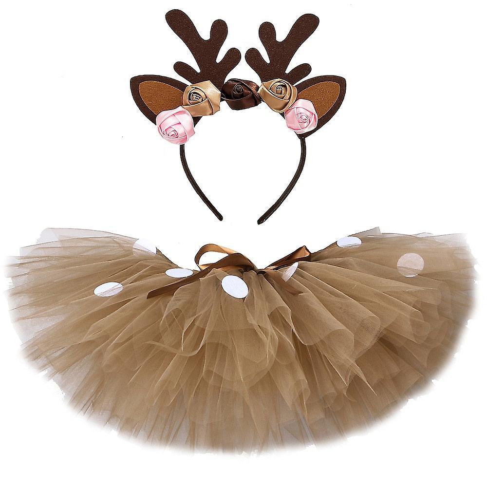 Slowmoose Fluffy Brown Deer, Tutu Skirt Clothes 5