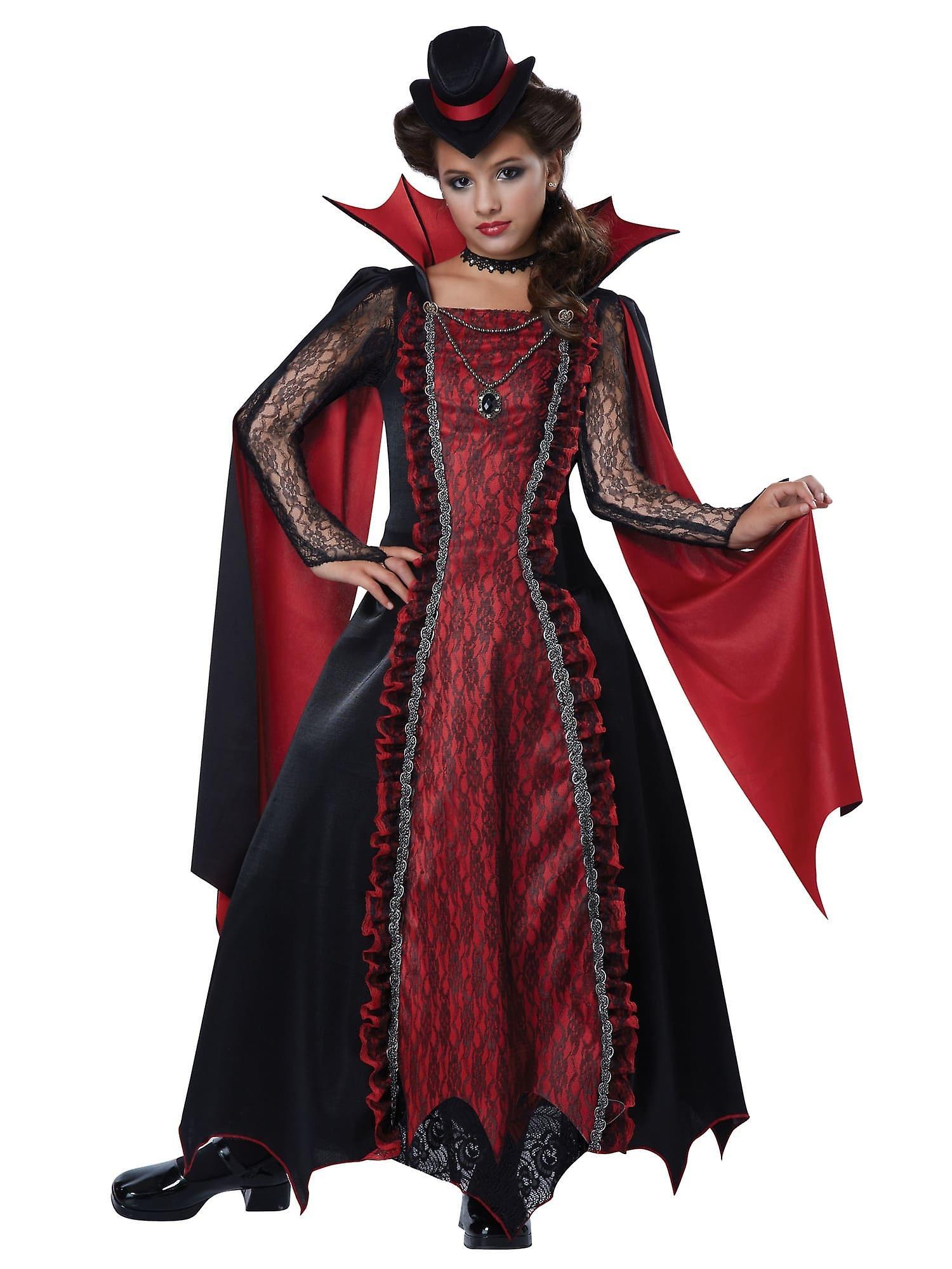 California Costume Collections Victorian Vampira Vampires Gothic Medieval Halloween Dress Up Girls Costume Red Medium (8-10)