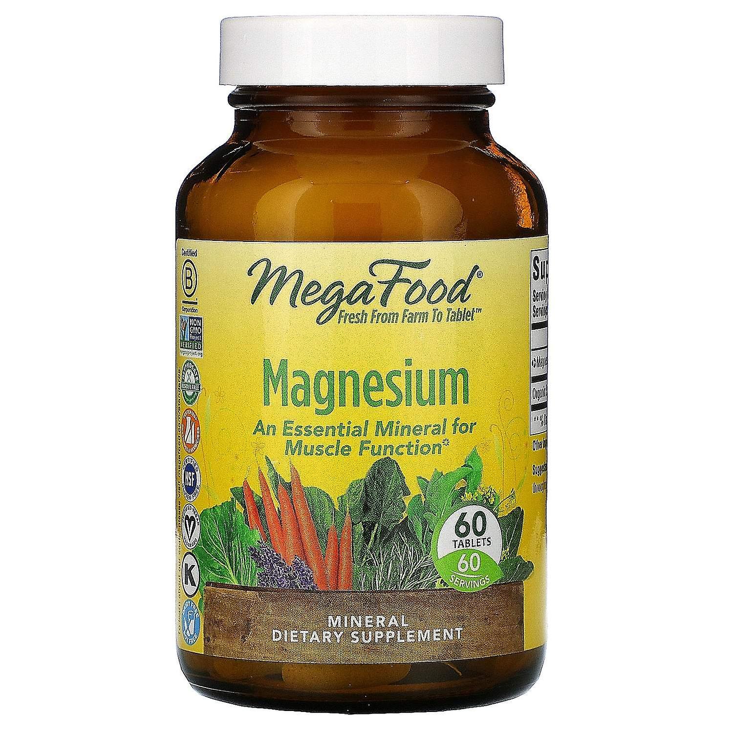 MegaFood, Magnesium, 60 Tablets