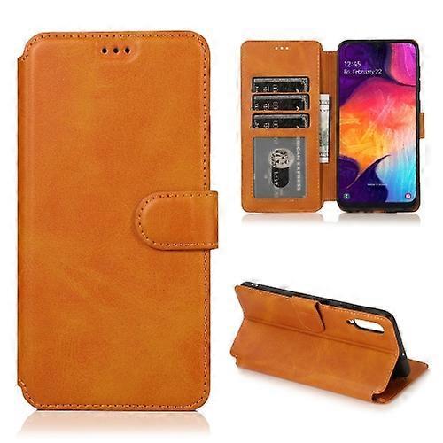 Hsmy For Samsung Galaxy A70 Shockproof PU + TPU Leather Phone Case Khaki