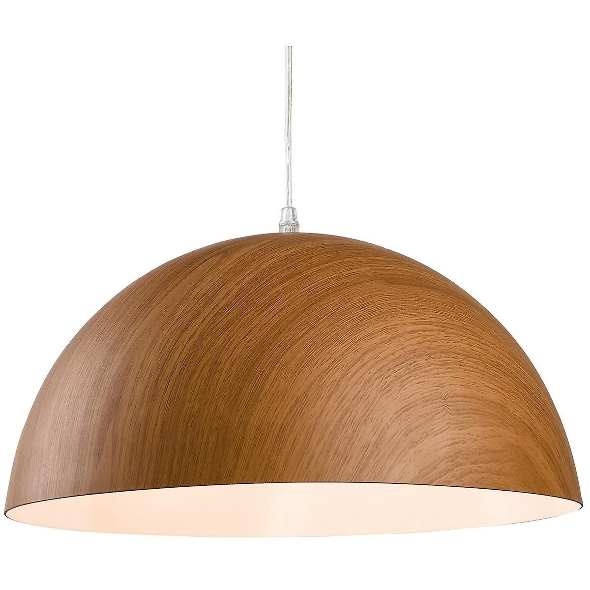 Firstlight Lighting Forest 1 Light Dome Ceiling Pendant Brown Wood, E27