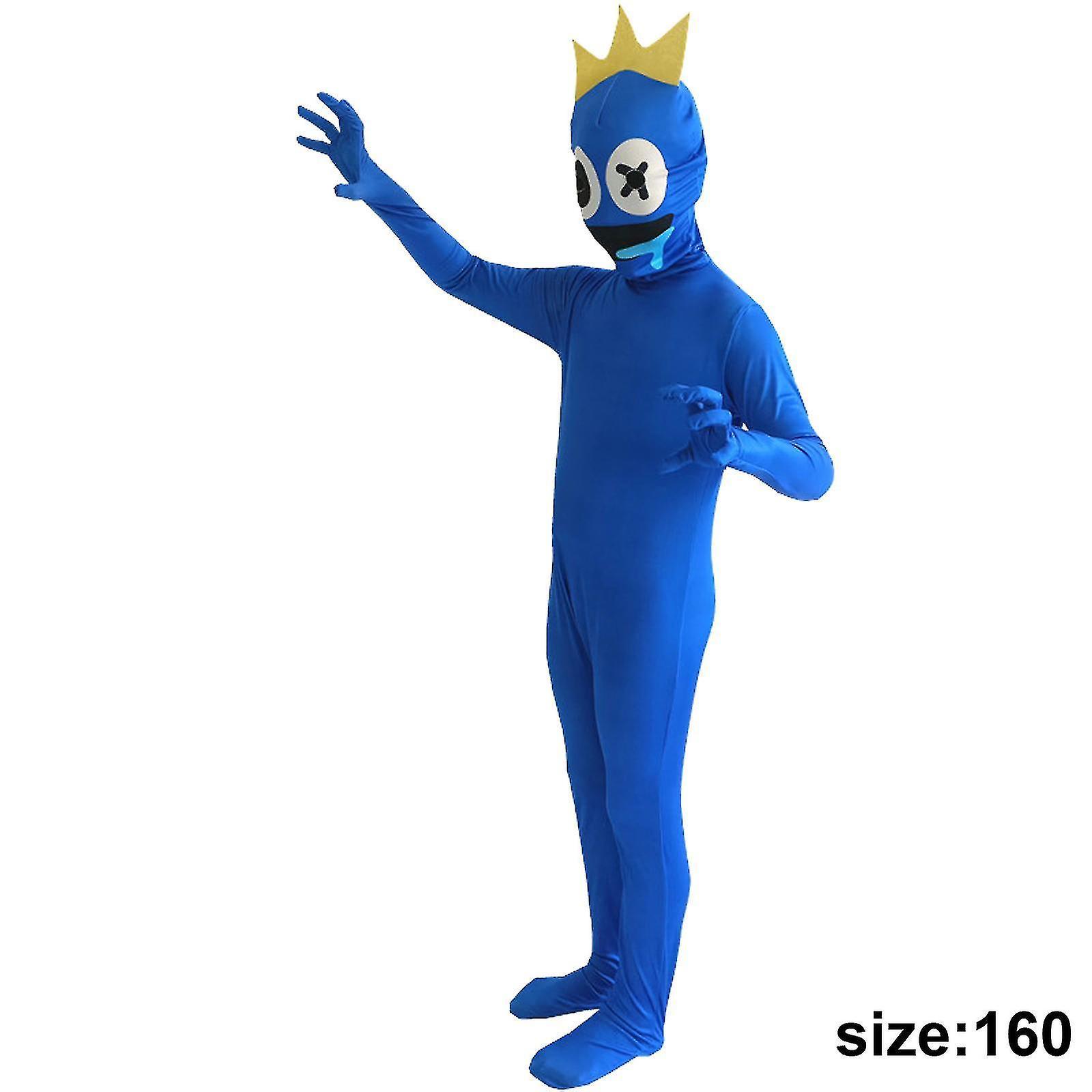 Cryin One-piece Rainbow Friends Costume For Kids Adults Blue Monster Wiki Cosplay Horror Game Halloween Jumpsuit Party Outfit With Headgear Style B...