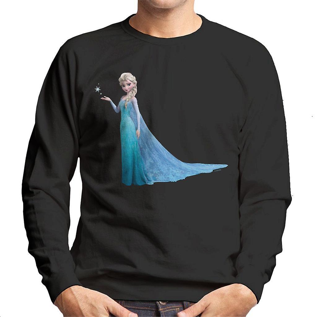 Disney Frozen Elsa Levitating Snowflake Men's Sweatshirt Black Medium