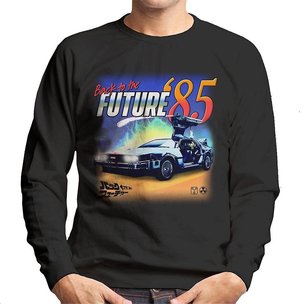 Back to the Future Delorean 85 Electric Charge Men's Sweatshirt Black Large