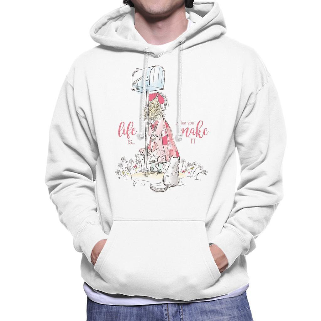 Holly Hobbie Life Is What You Make It Men's Hooded Sweatshirt White XX-Large