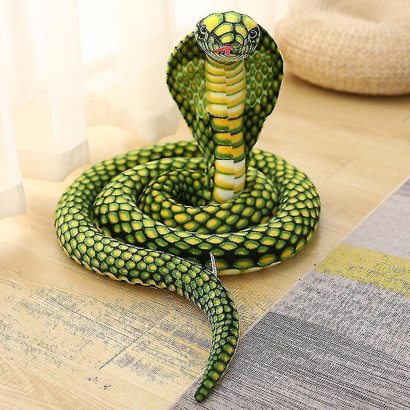 Elciaicle Simulation Cobra Plush Toys Stuffed Animal Snake Soft Dolls Birthday Xmas Gift Green 170cm