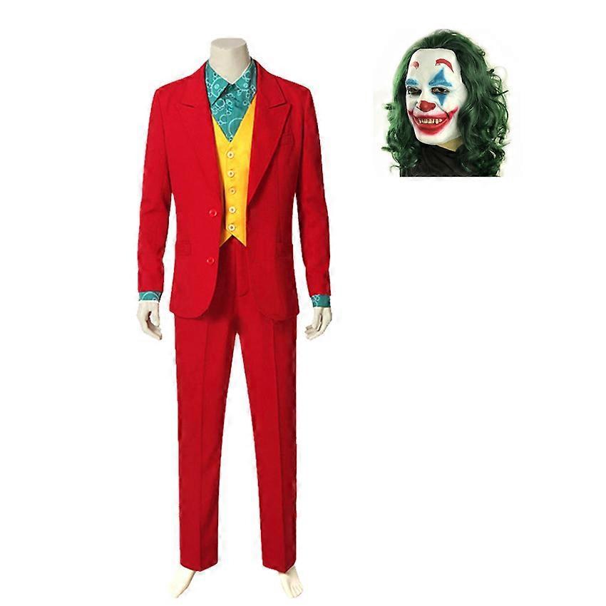 Ghygv Clown Joker Costume Red Suit Jacket Pants Shirt Outfits Halloween Costumes for Kids Men Carnival Masquerade Party Joker Cosplay Adults XXXXL ...